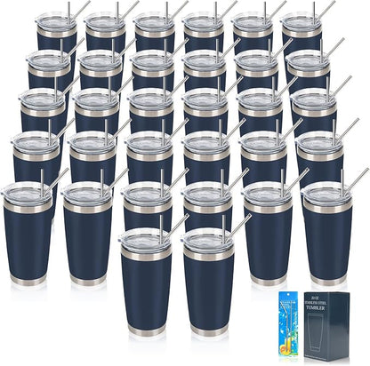 IEOVIEE 32 Pack 20oz Stainless Steel Insulated Bulk Tumblers by IEVOIEE