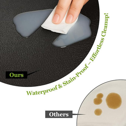 Warmstar Leather Table Cover 12 x80 Inch, 1.8MM Thick PVC Table Protector Waterproof, Desk Cover Protector Non-Slip Table Pad for Kitchen, Dresser, Gaming Desk,Dining Room Table