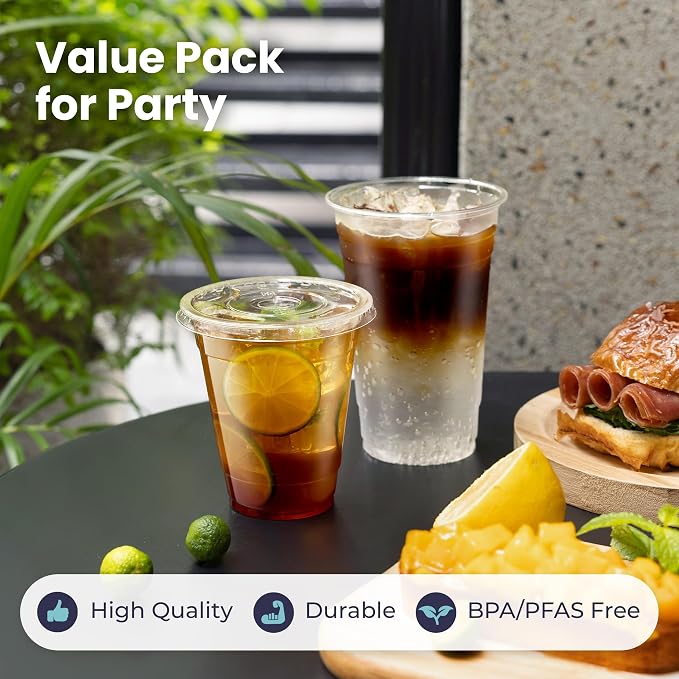 Fit Meal Prep 100 Pack 12 oz Clear Plastic Cups - Image 4