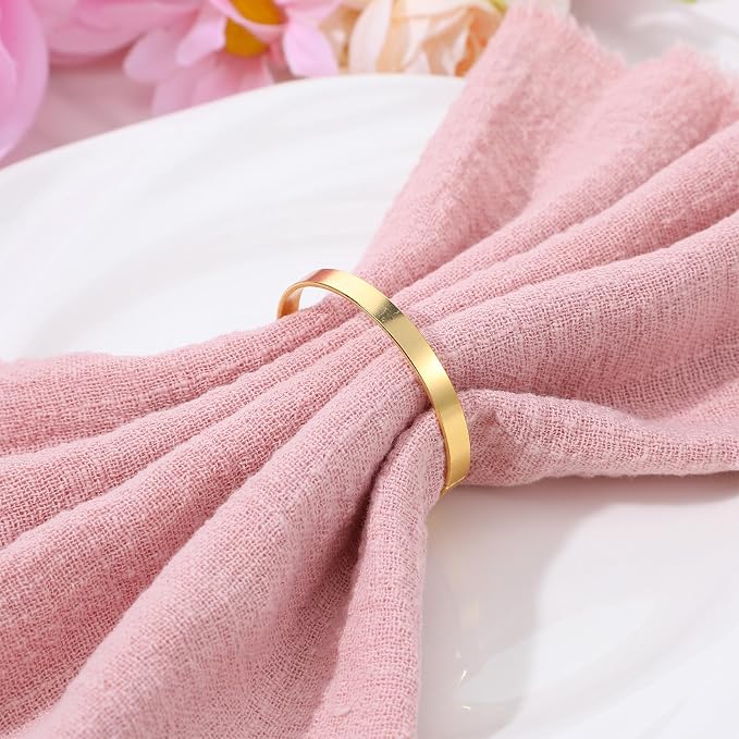 100 Pcs Gold Napkin Rings, Metal Napkin Ring Napkins Holders Buckles, Stylish - Image 7