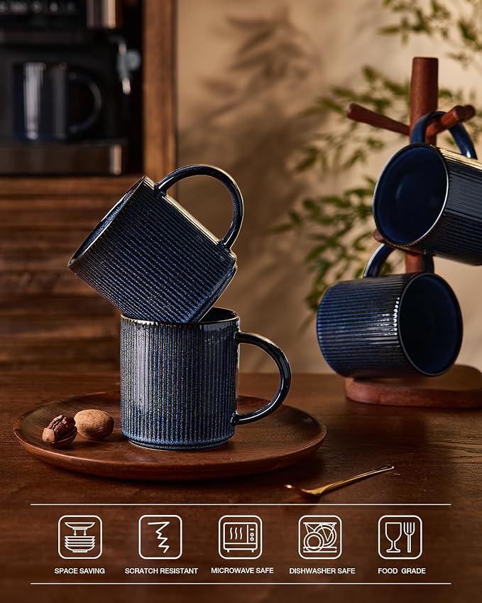 famiware Coffee Mug Set for 4, Star 16 oz Catering Mugs Cup Set - Image 7