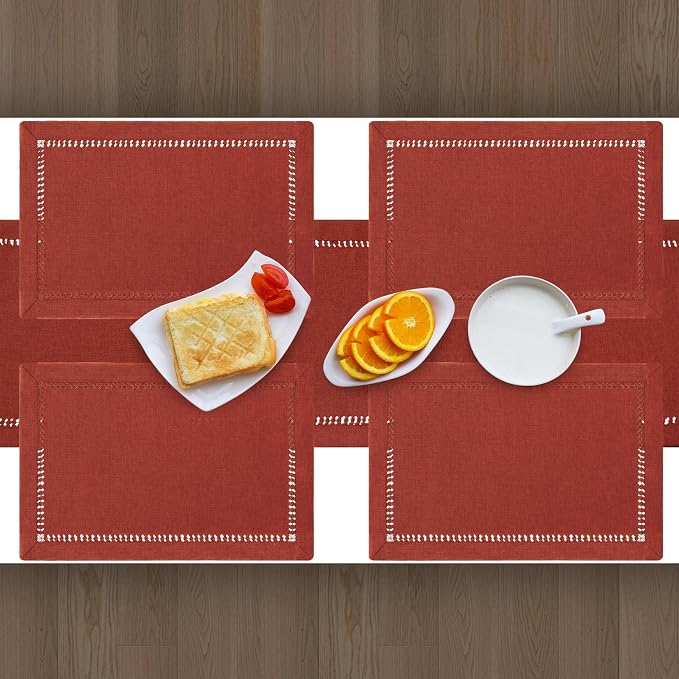 Grelucgo Handcrafted Solid Cinnamon Color Dining Table Placemats - Image 4