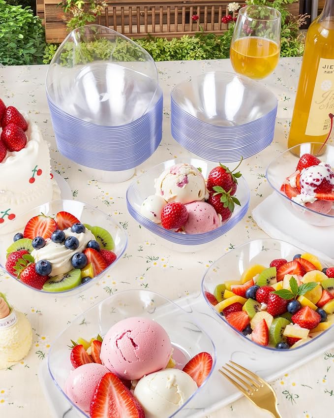 bUCLA 50Pack Clear Plastic Serving Bowls - 16oz Disposable Serving Bowls - Image 4