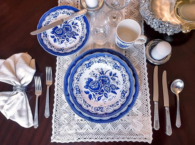 Tudor Royal 16-Piece Porcelain Round Dinnerware Set, Service - Image 7