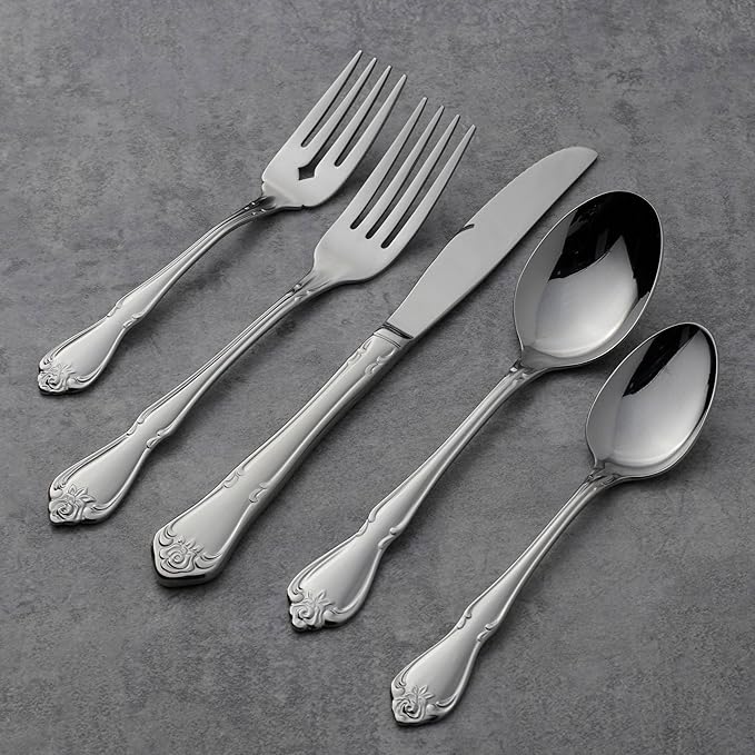 Oneida B552004C True Rose Everyday Flatware Dinner Spoons, 6.75" L x 1.6" W - Image 3