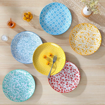 vancasso 10.25" Pastel Dinner Plates Set of 6, Vintage Ceramic | Microwave - Image 5