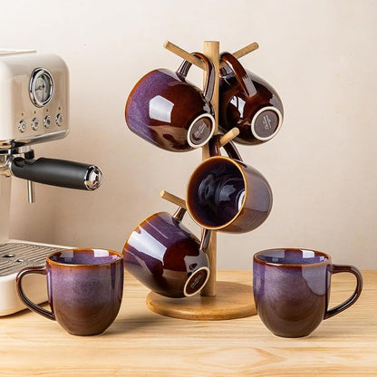 theterra Ceramic Coffee Mugs Set of 6, 12 oz Coffee Cups - Image 7