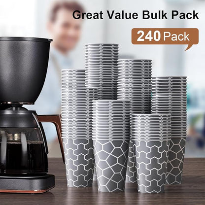 240 Pack 12 oz Paper Cups, Insulated Disposable Hot Cups | Hot and Cold Drinks - Image 8
