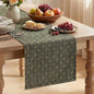 Artoid Mode Dark Grey Cross-Star Textured Table Runner, Seasonal Waterproof by ArtoidMode