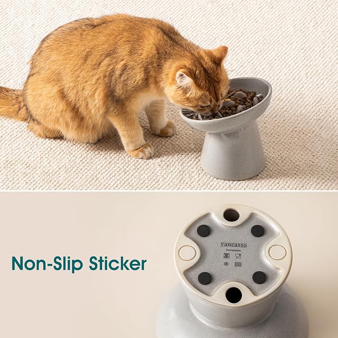 vancasso Ceramic Slow Feeder Cat Bowl, 6.25 Inch Elevated Cat Slow Feeder Bowl - Image 6