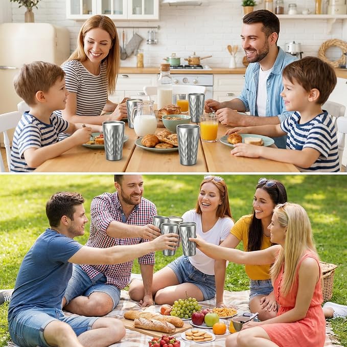 4Pcs Stainless Steel Double Wall Cups, 16 oz Insulated Tumbler - Image 4
