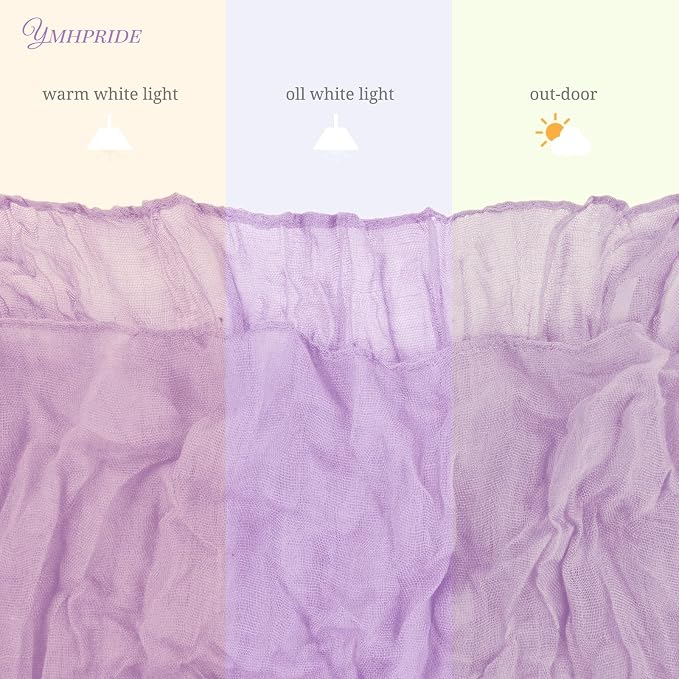 YMHPRIDE 12 Pack Cheesecloth Table Runner 35x120in Lavender Table Runner | Boho - Image 5
