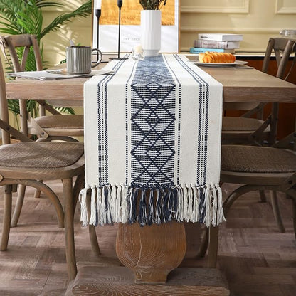 Woven Table Runner Farmhouse Style, Boho Table Runner 72 inches Long - Image 7