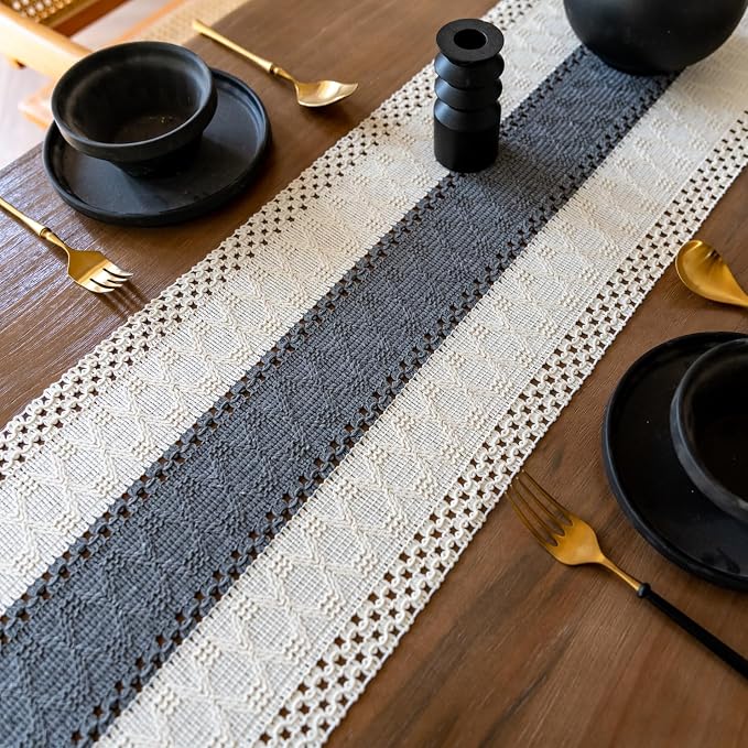 EMMTEEY Boho Table Runner with Tassels 72 Inches Long, Scratch & Heat Resistant - Image 7