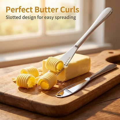 Saiveina 2 Pcs Stainless Steel Butter Knives | 3 in 1 Butter Knife Set - Image 3