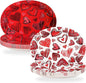 50Pcs Valentine’s Day Oval Paper Plates 10" x 12" Large Heavy Duty Watercolor Red Heart Disposable Plates Valentines Dessert Platters for Anniversary Wedding Birthday Party Supplies Decor