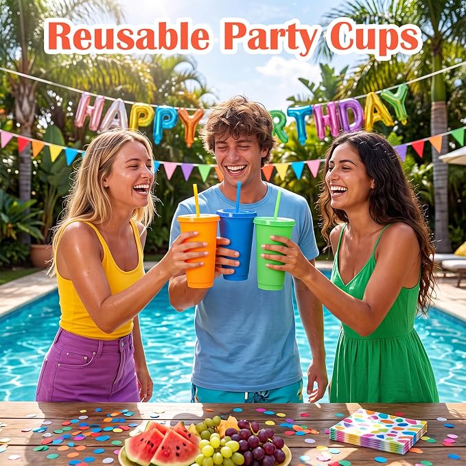 Honeydak 60 Pack Tumbler with Straw and Lid Bulk Cups - Image 4