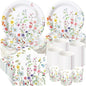 250 Pcs Wildflower Party Decorations Include Spring Summer Floral Paper Plates by Ziliny