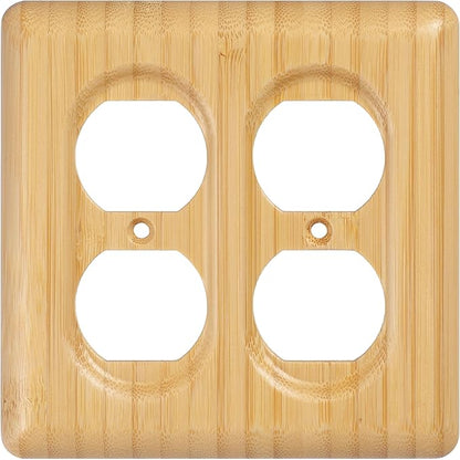 Bamboo Electrical Outlet Covers Duplex Receptacle Natural Wood Wall Plate Cover