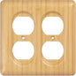 Bamboo Electrical Outlet Covers Duplex Receptacle Natural Wood Wall Plate Cover