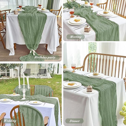 IVAPUPU Sage Green Table Runner 120 Inches - Image 6