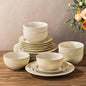 Ceramic Dinnerware Set for 6, 18-Piece Plates and Bowls Set | Lightweight by TheTerra