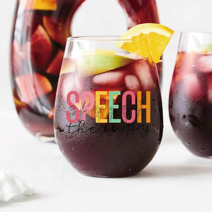 AGMDESIGN Funny Speech Therapy Wine Glass Speech Therapy Gifts, SLP Gift Cups - Image 3