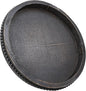 Round Wooden Serving Tray with Beads, Circle Vintage Black Wood Coffe Table Tray for Dining Room Table Centerpiece, Kitchen Counter