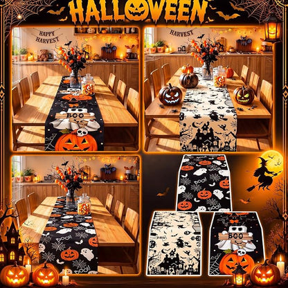 Gilprop 3 Pcs Halloween Table Runners Gothic Tablecloth, 13x72 Inch | Farmhouse - Image 5