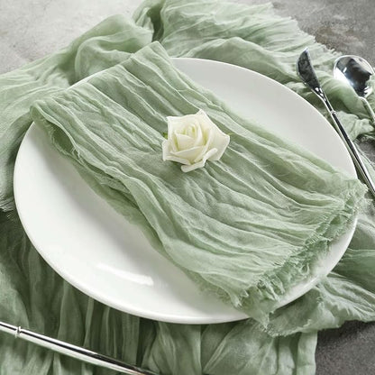 Efavormart 5 Pack 24"x19" Sage Green Matte Gauze Cheesecloth Napkins, Botanical - Image 5