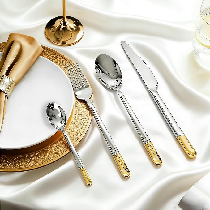 IKXO 16-Piece Stainless Steel Flatware Set - Image 3