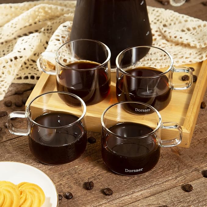 Glass Cups -6oz Small Crystal Clear Glass Coffee Cup - Image 5