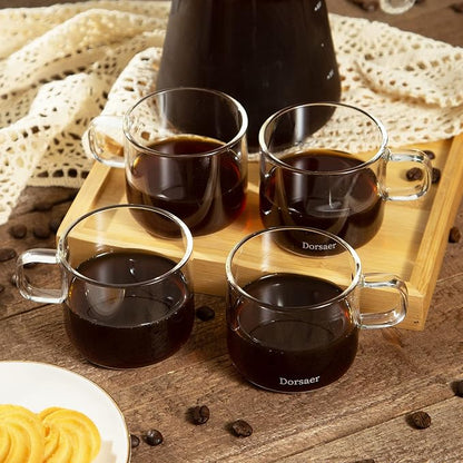 Glass Cups -6oz Small Crystal Clear Glass Coffee Cup - Image 5