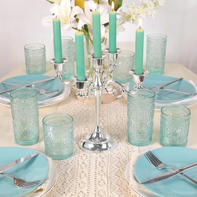 Darlion Green Glassware, Vintage Drinking Glasses, 12oz Highball Glasses | - Image 7