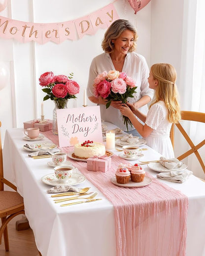 Pureegg 2-Pack Cheesecloth Table Runner, Baby Shower, Wedding and Farmhouse - Image 9