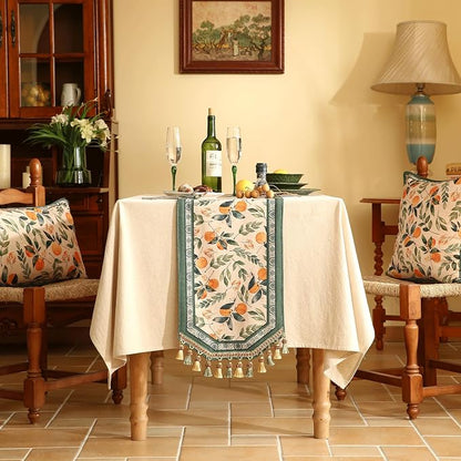 Patdrea Designer Vintage French Linen Table Runner, Thanksgiving Dining Table - Image 2