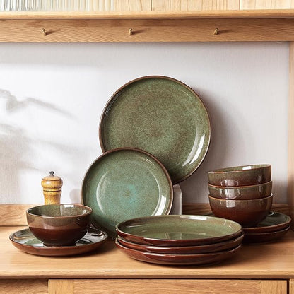 24 Piece Dinnerware Sets for 8, Modern Stoneware Plates and Bowls Setst - Image 3