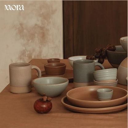 MORA Small Bowls Set of 4, 16oz Ceramic Pottery Dessert Bowls - Microwave, Oven and Dishwasher Safe - Thyme