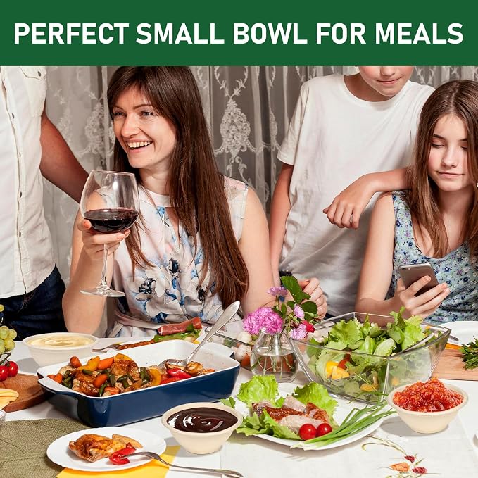 6 oz Small Disposable Bowls, 200 Pack Biodegradable Bagasse | Eco-friendly - Image 2