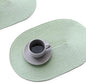 FunWheat Oval Braided Placemats Set of 6 Table Mats for Dining Tables Washable Heat Resistant Place mats for Daily Use 12X18 Inch(Oval Fog Green, 6pcs)