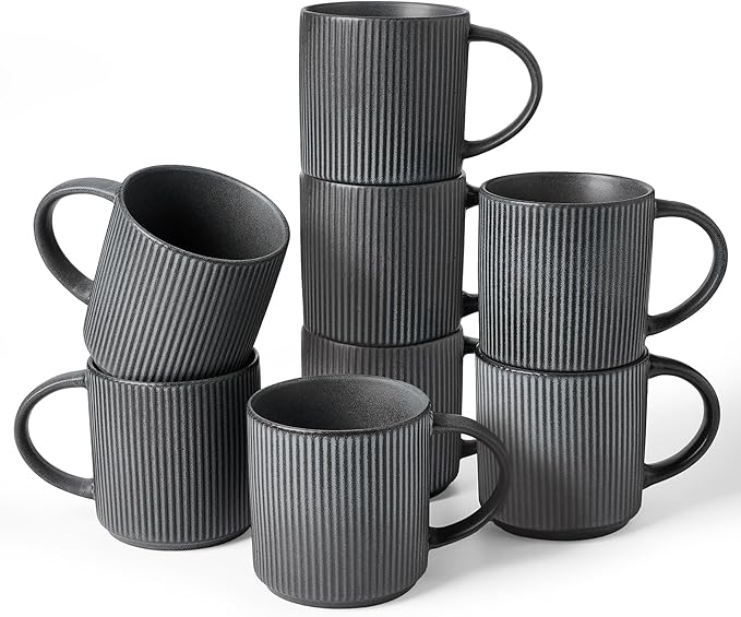 famiware Coffee Mug Set for 8, Star 12 oz Catering Mugs Cup Set by Famiware