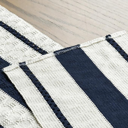 Artoid Mode Dark Blue Rustic Woven Table Runner 12x60 Inch | Holiday Farmhouse - Image 5