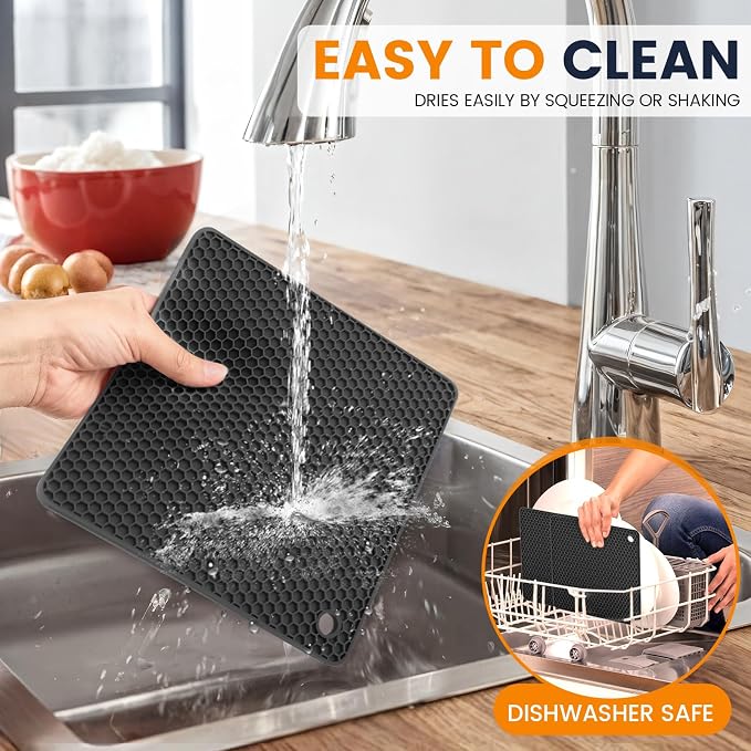 Silicone Trivet Mats 4 Heat Resistant Pot Holders Multipurpose Non-Slip Hot Pads - Image 6