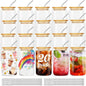 ASKIZ 20Pcs Glass Cups With Bamboo Lids and Straws, 16Oz Ice Coffee Cup by ASKIZ