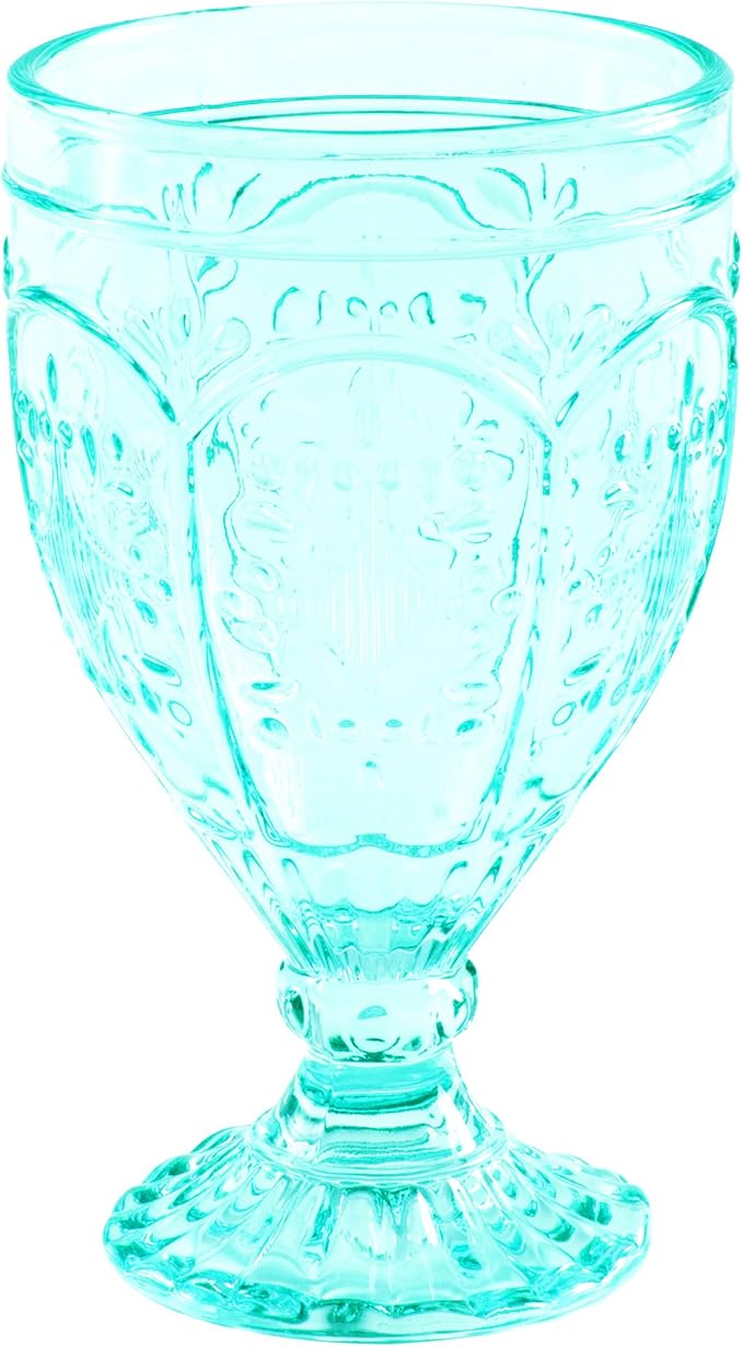 Fitz and Floyd Trestle Goblet Aqua Set of 4 - Image 3