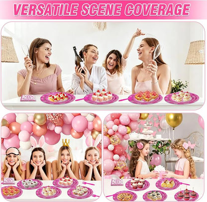 100 Pcs Disposable Let's Go Girls Party Tableware Set - Image 5