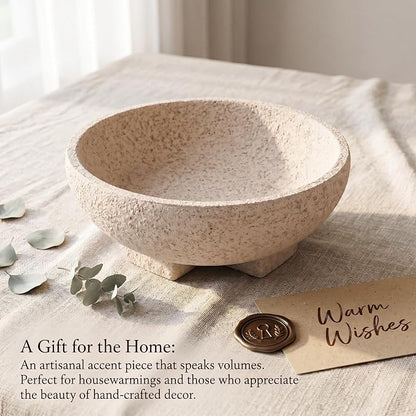 Decorative Bowl for Coffee Table, Modern Round Resin Centerpiece Bowl | Shallow - Image 5