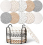 10 Pcs Drink Coasters with Holder, 5 Colors Absorbent Coasters by Mckanti