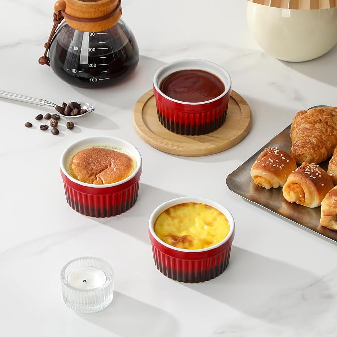 MALACASA Ramekins 4 oz Oven Safe, Small Ceramic Souffle Dishes - Image 6