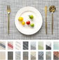 Placemats Set of 4 Vinyl/Plastic Woven Place Mats for Kitchen Table Indoor/Outdoor Washable Placemat Wipeable Dining Table Mats (Grey,4)